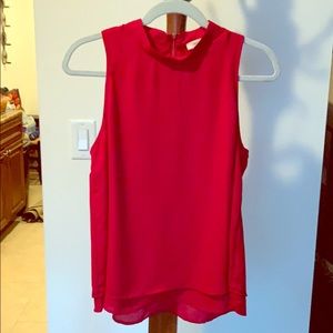 Red Sleeveless Blouse